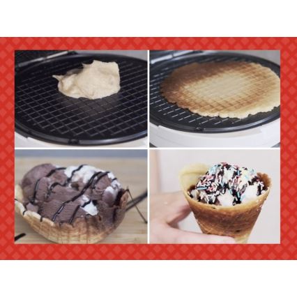 Beper - Gaufrier 2 en 1 1000W/230V rouge