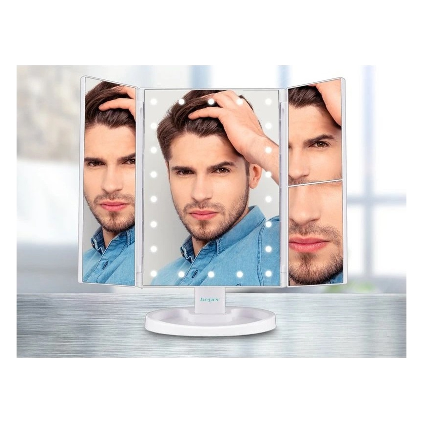 Beper - Make-upspiegel met LED-verlichting 4xAAA/5V