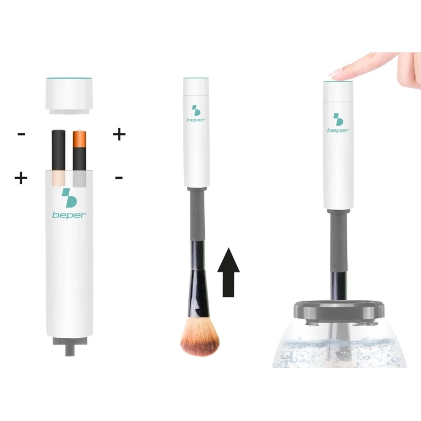 Beper - Nettoyeur de pinceaux de maquillage 2xAAA