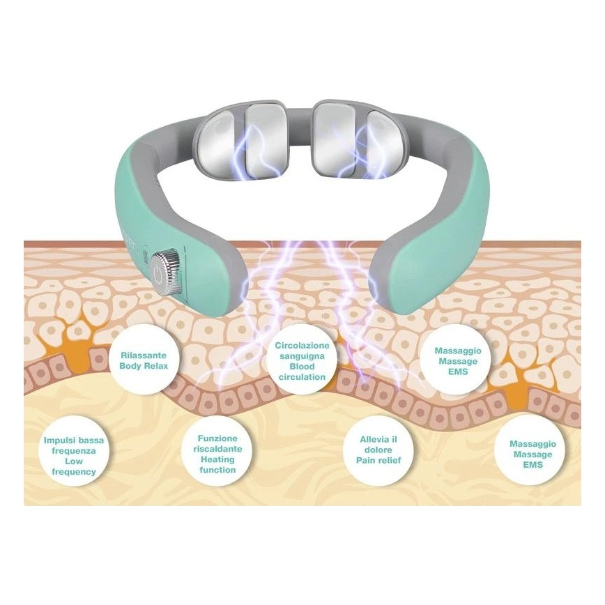 Beper - Oplaadbaar EMS-nekmassageapparaat 5V/900 mAh mintgroen