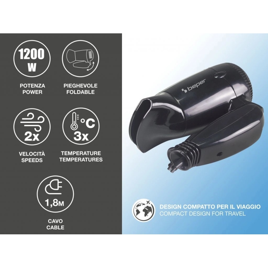 Beper - Reisföhn 1200W/230V