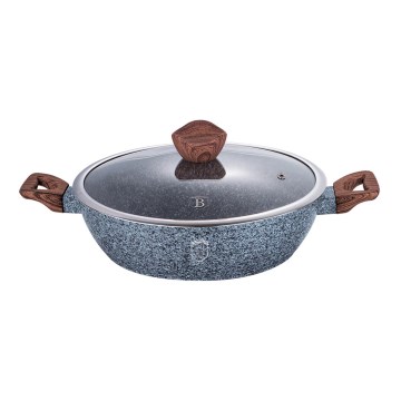 BerlingerHaus - Braadpan met marmeren oppervlak + deksel 28 cm grijs/bruin