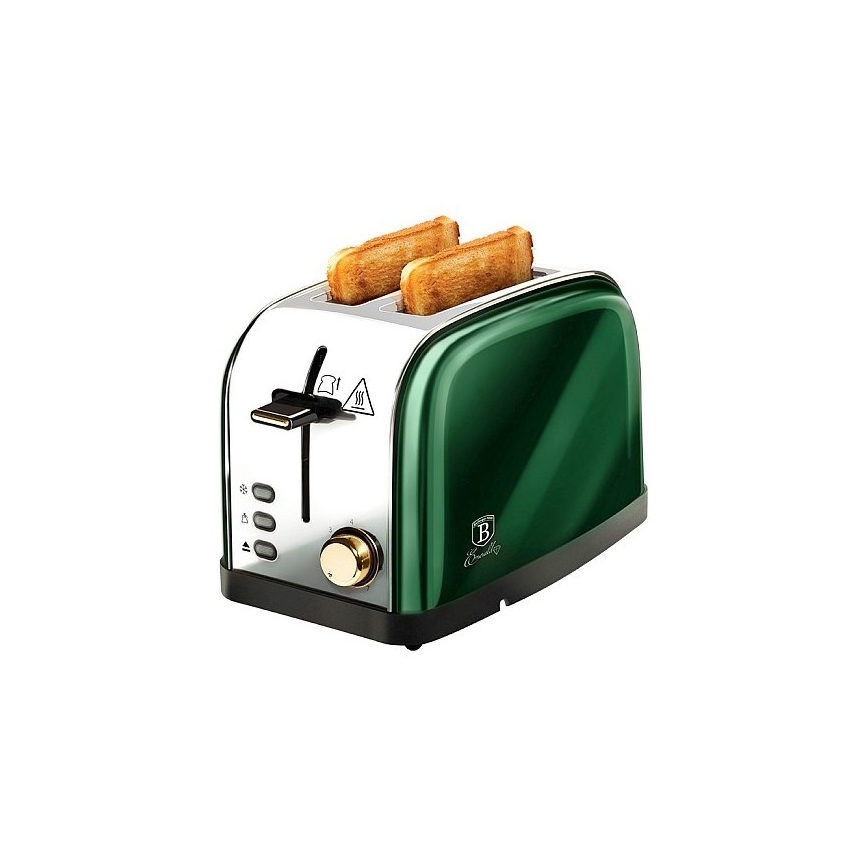 BerlingerHaus - Broodrooster met twee openingen 850W/230V roestvrij staal/groen