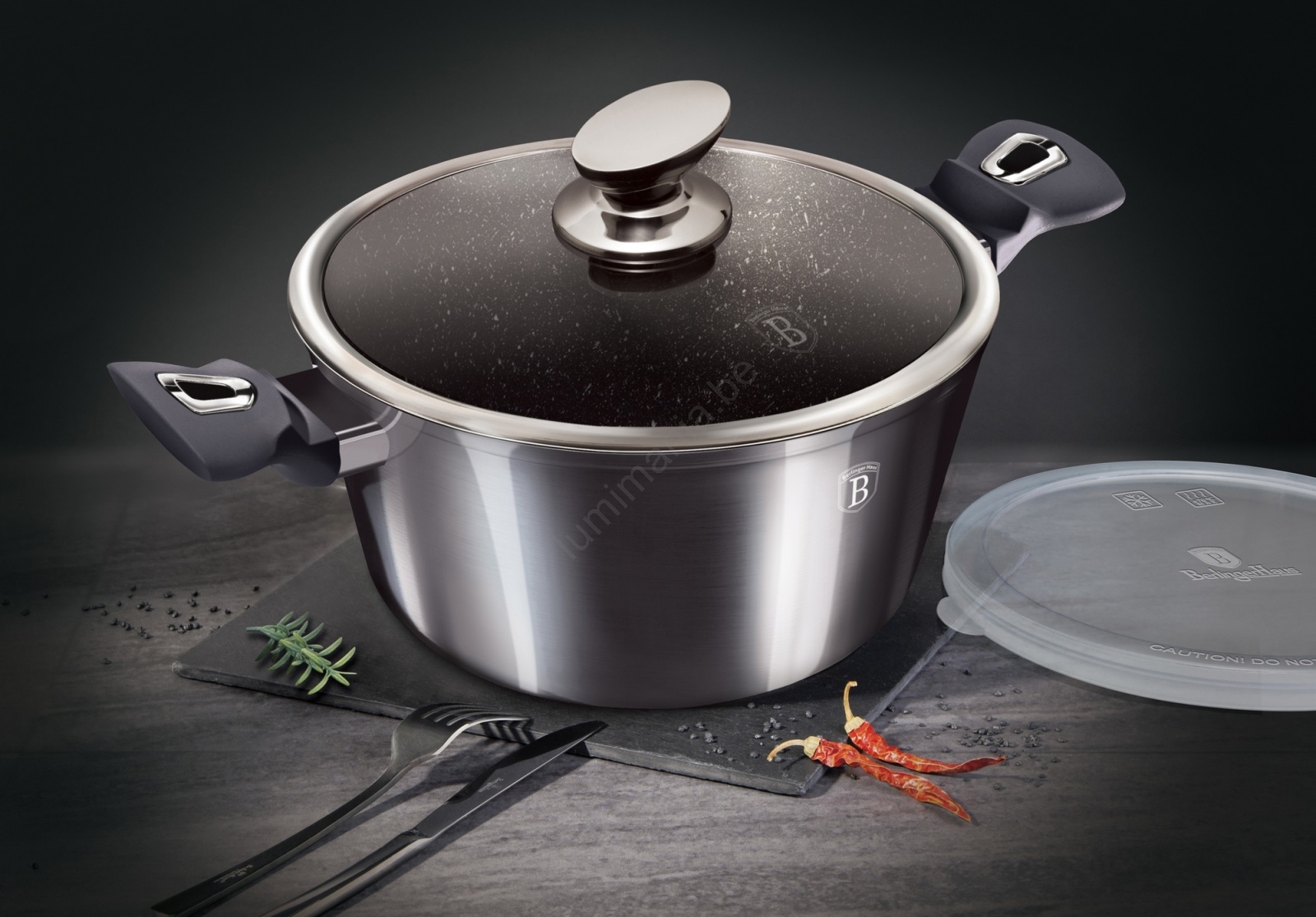 Faitout BERLINGER HAUS 24 Cm - Revêtement Antiadhésif Titan Pro, Couvercle En Verre, Induction Compatible - Collection Sahara - 4