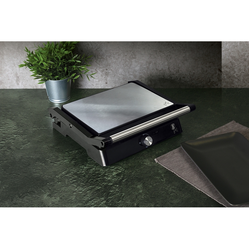 BerlingerHaus - Contactgrill met antikleefoppervlak 2000W/230V roestvrij staal/zwart