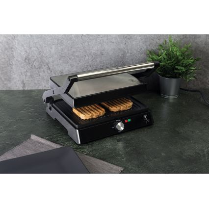 BerlingerHaus - Contactgrill met antikleefoppervlak 2000W/230V roestvrij staal/zwart