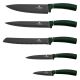 BerlingerHaus - Lot de couteaux en acier inoxydable avec présentoir magnétique 6 pcs vert/noir