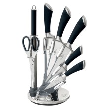 BerlingerHaus - Lot de couteaux en acier inoxydable dans un présentoir 8 pièces argenté/noir