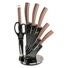 BerlingerHaus - Lot de couteaux en acier inoxydable dans un présentoir 8 pièces or rose/noir