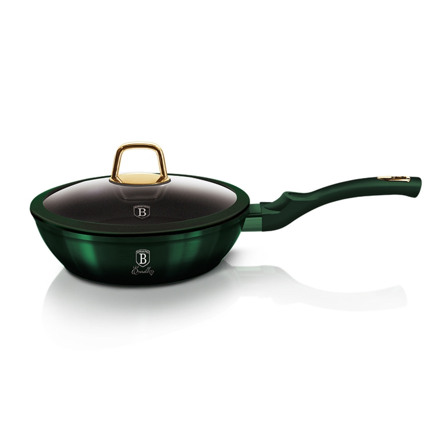 BerlingerHaus - Pan met titanium oppervlak + deksel 24 cm groen