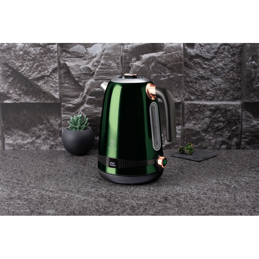 BerlingerHaus- Waterkoker met thermoregulatie 1,7 l 2200W/230V roestvrij staal/groen