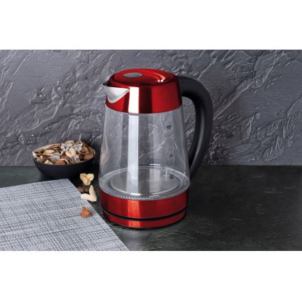 BerlingerHaus- Waterkoker met thermoregulatie 1,7 l 2200W/230V roestvrij staal/rood