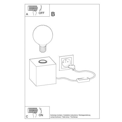 Betonnen Bureaulamp ABEL 1x E27 / 60W / 230V