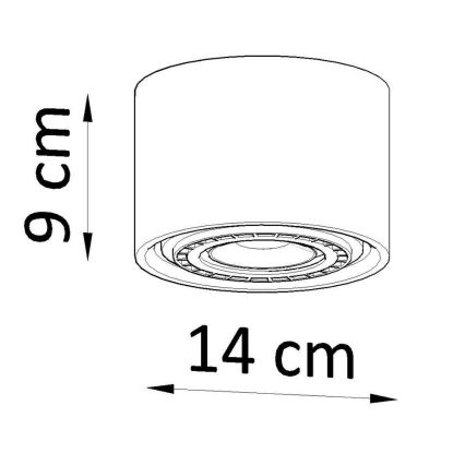 Betonnen Plafondlamp BASIC AR111 1x GU10 / 40W / 230V