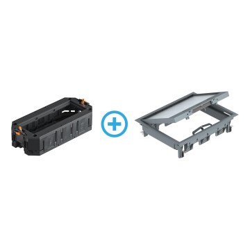 BETTERMANN - Boîtier encastré pour double plancher 18 modules (9 appareils 45x45)