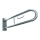 Beugel met houder 10x25 cm, RVS/zilver