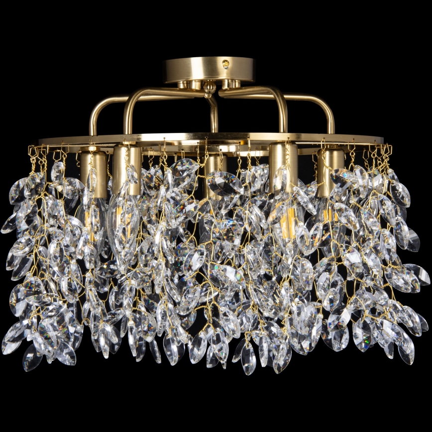 Bevestigde hanglamp 5xE14/60W/230V diameter 40 cm goud