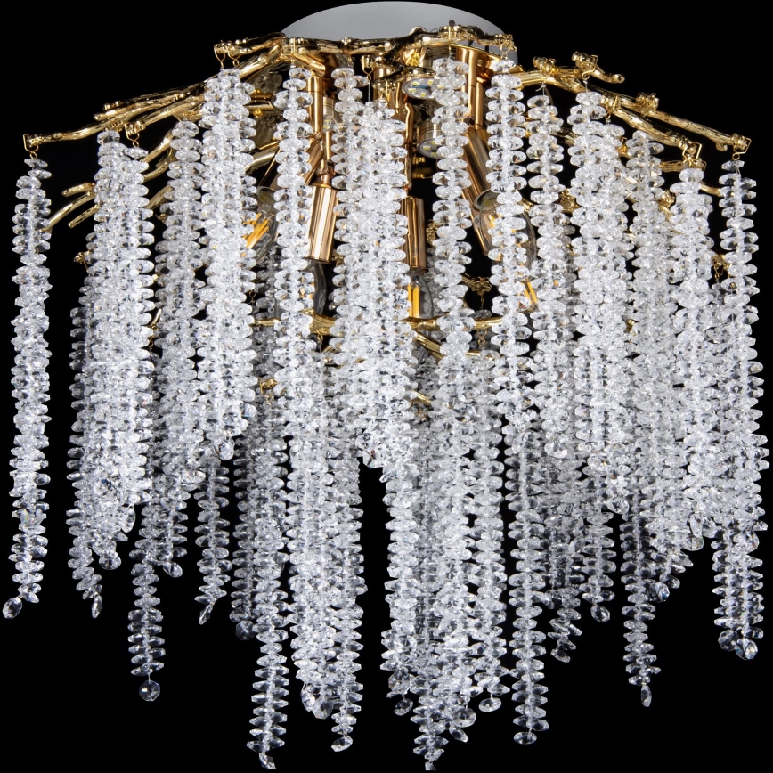 Bevestigde hanglamp 6xE14/60W/230V + 3xLED/3W diameter 54 cm goud