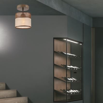 Bevestigde hanglamp ANDREA 1xE27/60W/230V beuken - FSC gecertificeerd