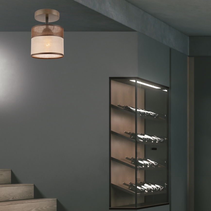 Bevestigde hanglamp ANDREA 1xE27/60W/230V beuken - FSC gecertificeerd