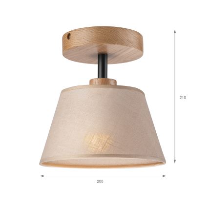 Bevestigde hanglamp ANTONIO 1xE14/60W/230V beige/eiken