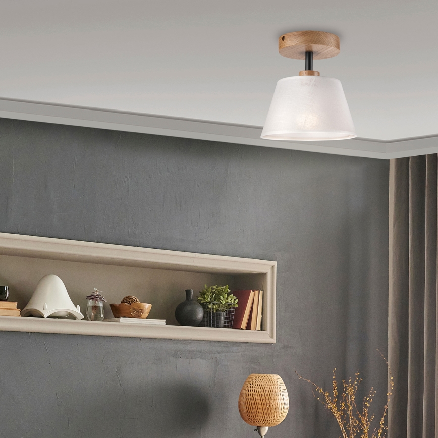 Bevestigde hanglamp ANTONIO 1xE14/60W/230V wit/eiken