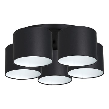 Bevestigde hanglamp ARDEN 5xE27/60W/230V zwart/wit