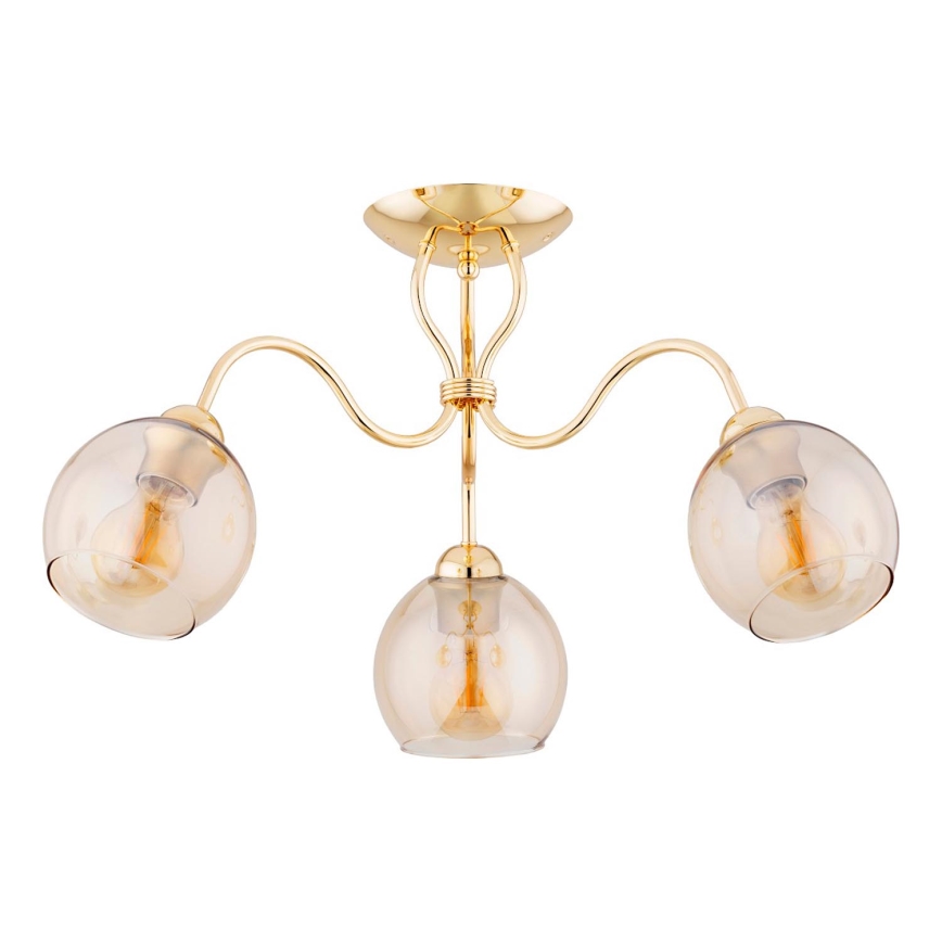 Bevestigde hanglamp ARIEL 3xE27/15W/230V goud
