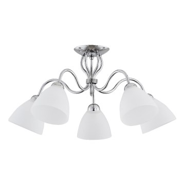 Bevestigde hanglamp ARIEL 5xE27/15W/230V glanzend chroom