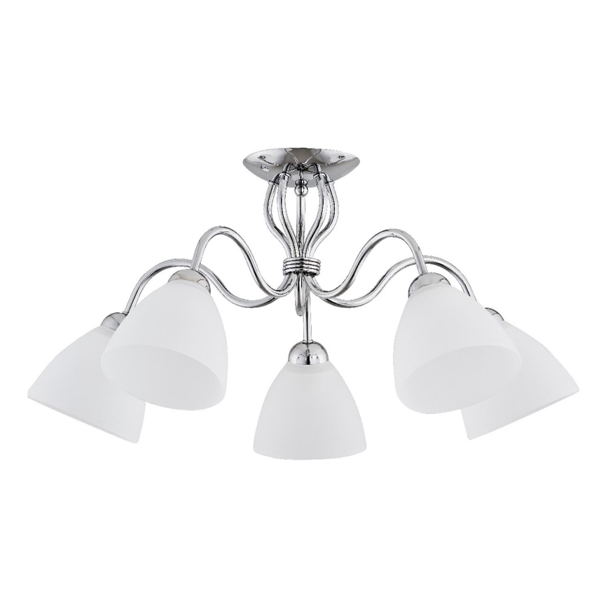 Bevestigde hanglamp ARIEL 5xE27/15W/230V glanzend chroom