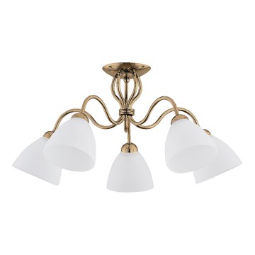 Bevestigde hanglamp ARIEL 5xE27/15W/230V goud