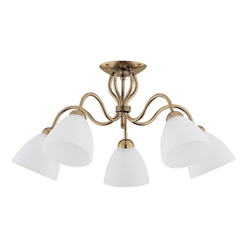 Bevestigde hanglamp ARIEL 5xE27/15W/230V goud
