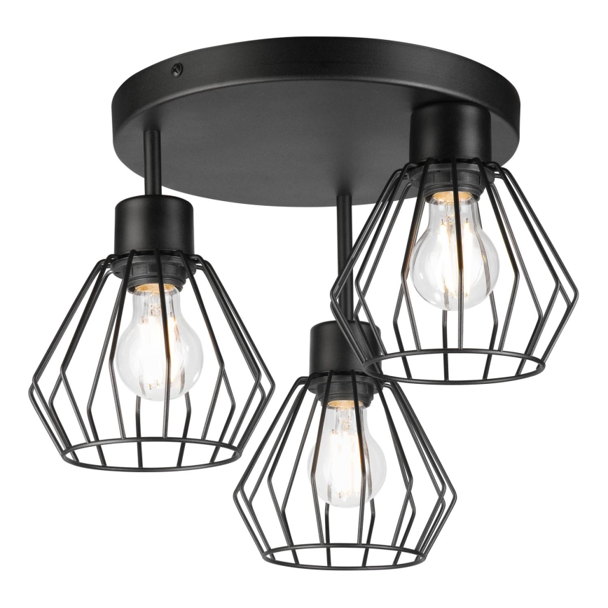 Bevestigde hanglamp AUDREY 3xE27/60W/230V zwart