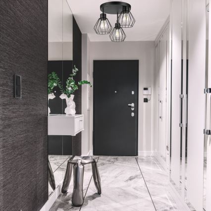 Bevestigde hanglamp AUDREY 3xE27/60W/230V zwart