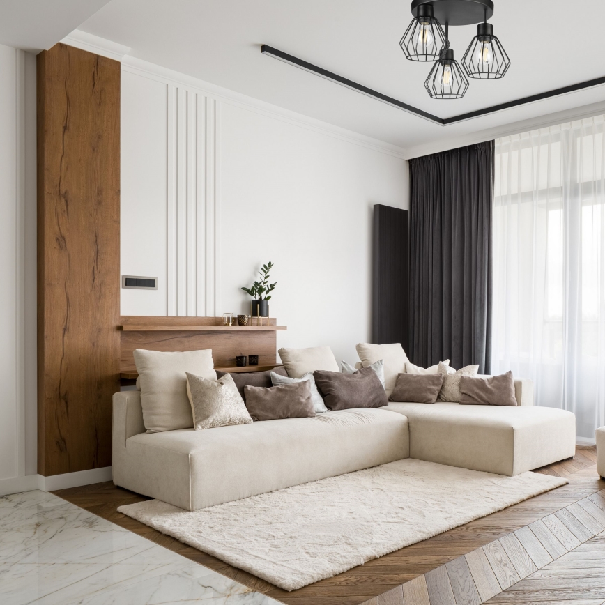 Bevestigde hanglamp AUDREY 3xE27/60W/230V zwart