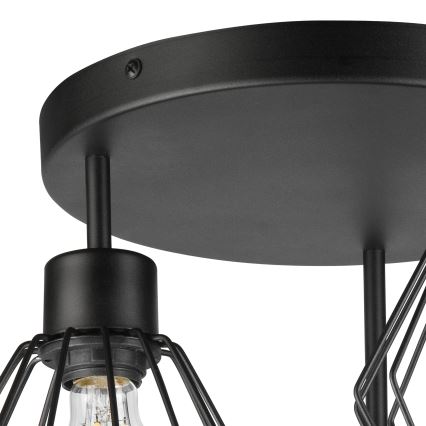 Bevestigde hanglamp AUDREY 3xE27/60W/230V zwart