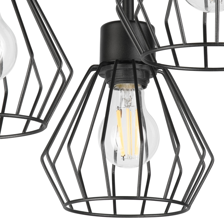 Bevestigde hanglamp AUDREY 3xE27/60W/230V zwart
