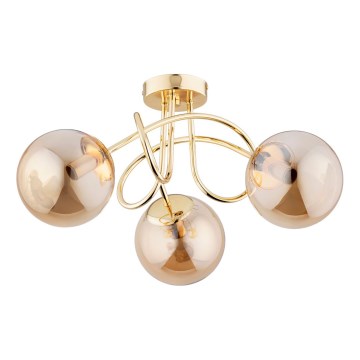Bevestigde hanglamp BANKO 3xE14/10W/230V goud