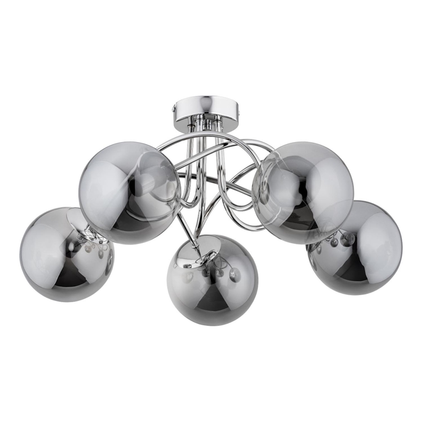 Bevestigde hanglamp BANKO 5xE14/10W/230V glanzend chroom