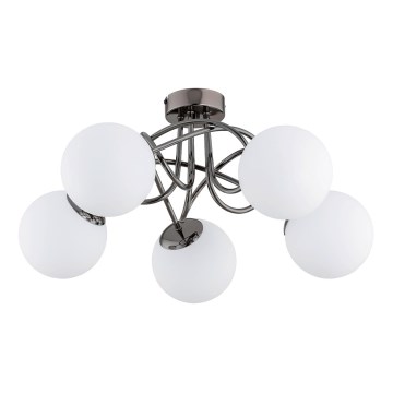 Bevestigde hanglamp BANKO 5xE14/10W/230V zwart glanzend chroom