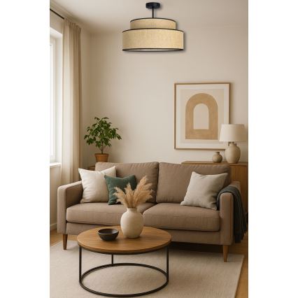 Bevestigde hanglamp BOHO 1xE27/60W/230V beige