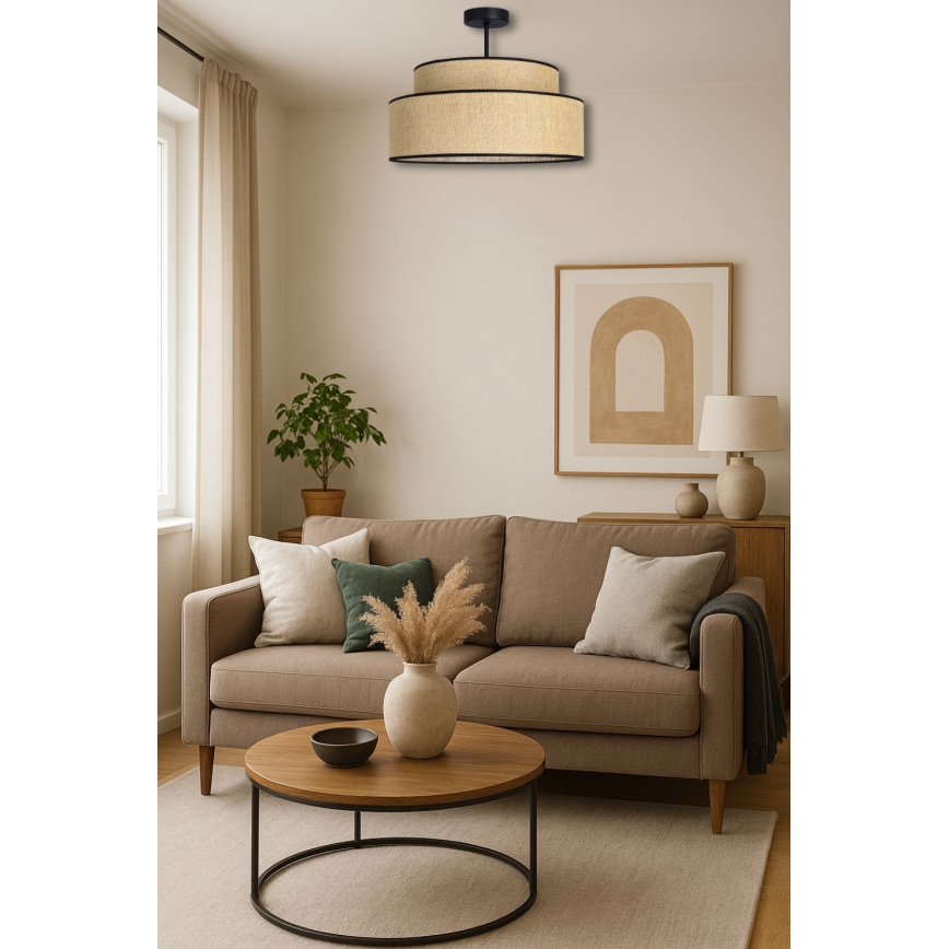 Bevestigde hanglamp BOHO 1xE27/60W/230V beige