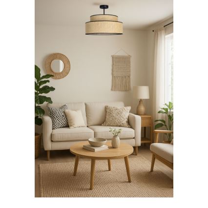 Bevestigde hanglamp BOHO 1xE27/60W/230V beige
