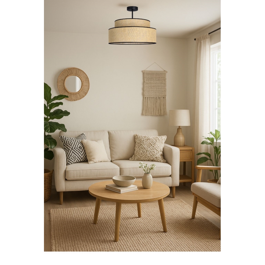 Bevestigde hanglamp BOHO 1xE27/60W/230V beige