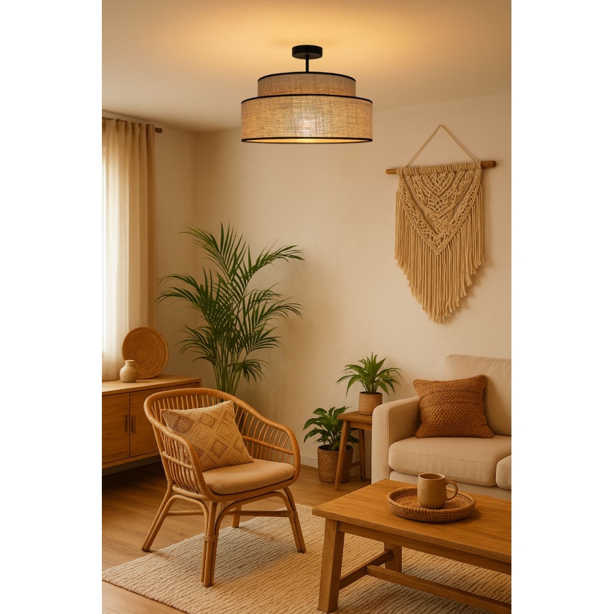 Bevestigde hanglamp BOHO 1xE27/60W/230V beige