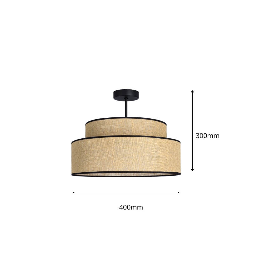 Bevestigde hanglamp BOHO 1xE27/60W/230V beige