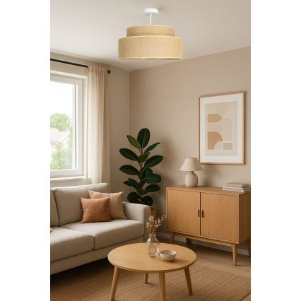 Bevestigde hanglamp BOHO 1xE27/60W/230V beige