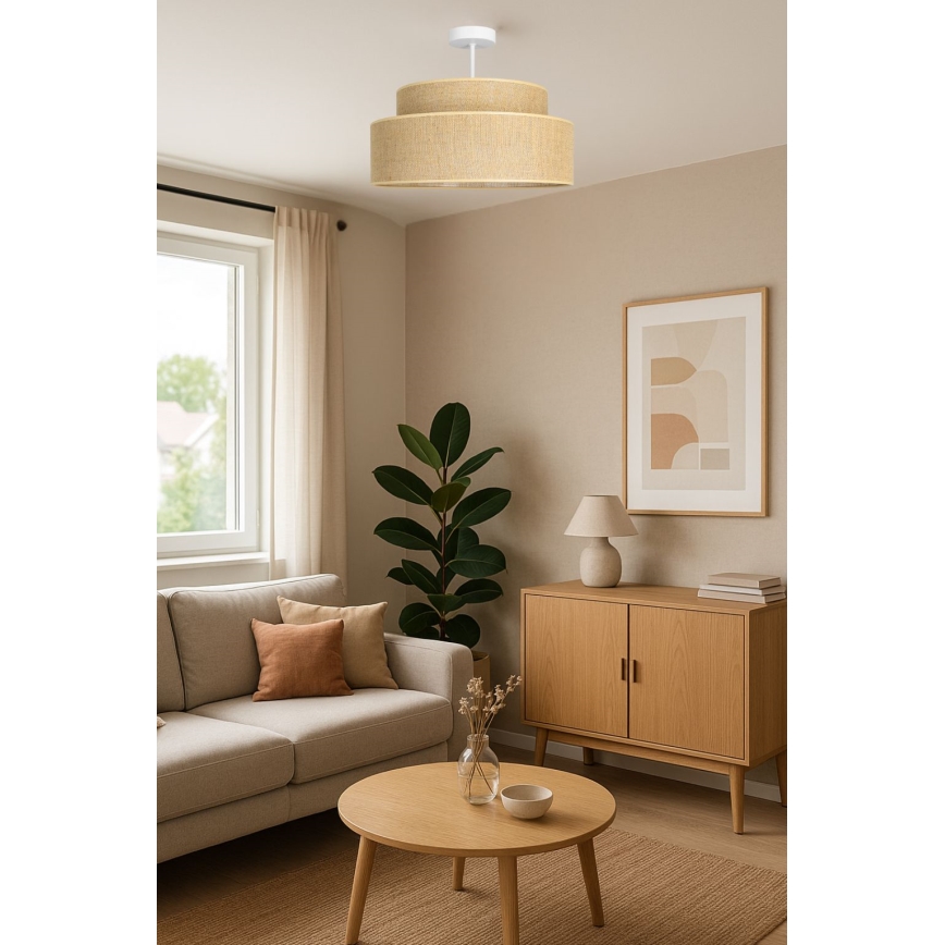 Bevestigde hanglamp BOHO 1xE27/60W/230V beige
