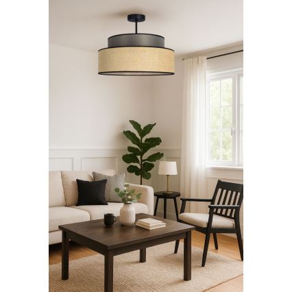 Bevestigde hanglamp BOHO 1xE27/60W/230V bruin/beige