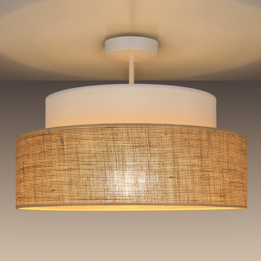 Bevestigde hanglamp BOHO 1xE27/60W/230V wit/beige